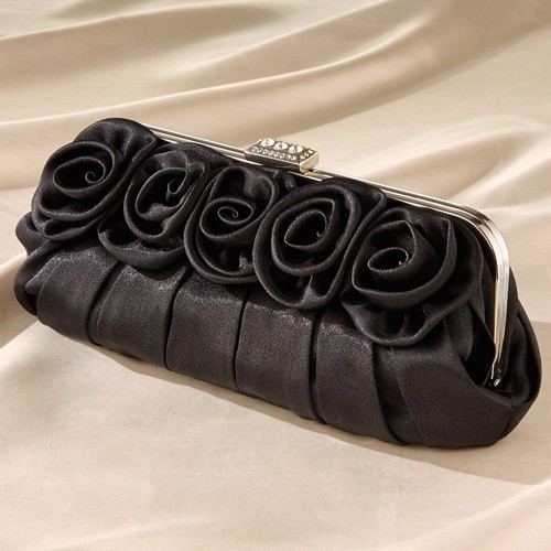 Pochette Fleurs de satin