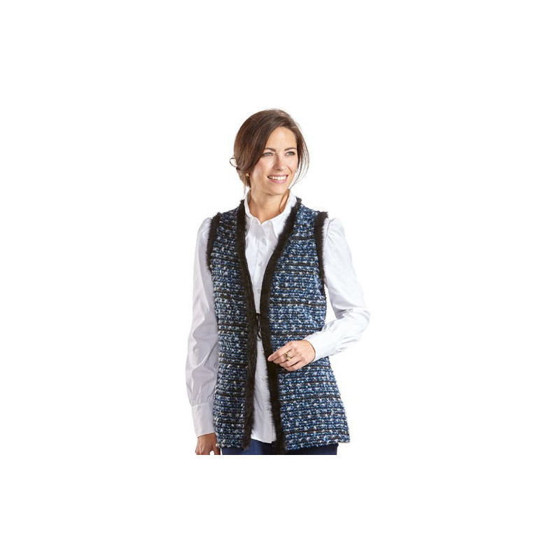 Gilet maille bouclette Saphir