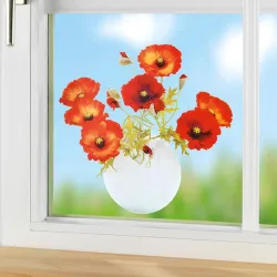 Sticker de fenêtre «fleur» Coquelicot - l'unité