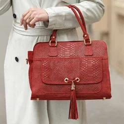 Sac cuir Pompon
