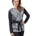 Tunique jacquard ceinturée