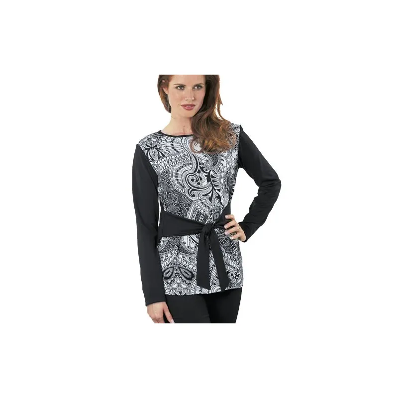 Tunique jacquard ceinturée