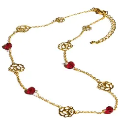 Collier roses de cristal