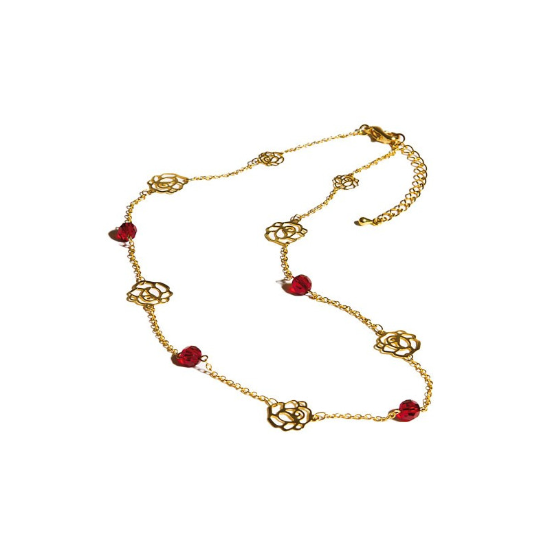 Collier roses de cristal
