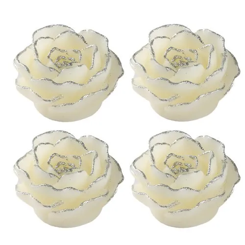 Bougies roses LEDs - les 4