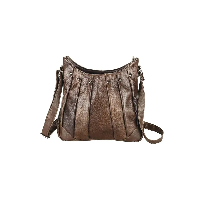 Sac à main cuir «plissé»