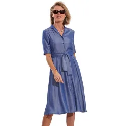 Robe boutonnée «denim silky»