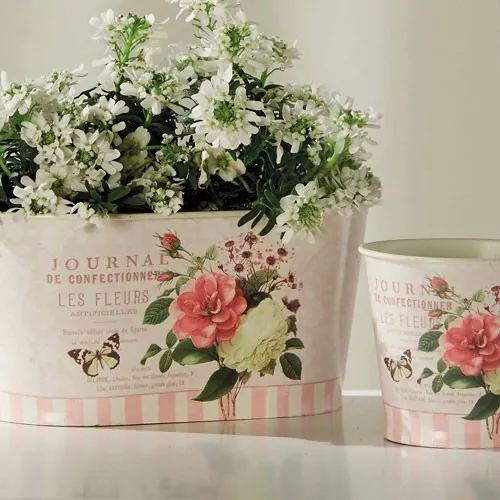 Pots métal roseraie - les 3