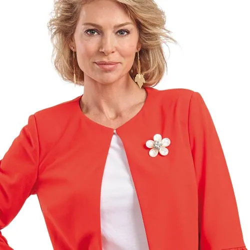 Broche fleur de nacre