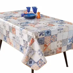 Toile cirée carreaux de ciment rectangle