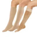 Mi-bas de compression beige - les 3 paires