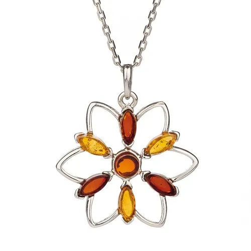 Collier fleur d’ambre