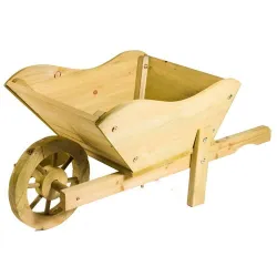 Jardinière brouette en bois