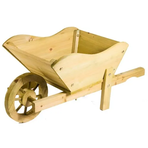 Jardinière brouette en bois
