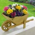 Jardinière brouette en bois