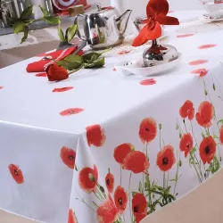 Toile cirée coquelicots rectangle