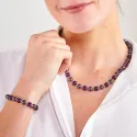 Parure perles améthystes