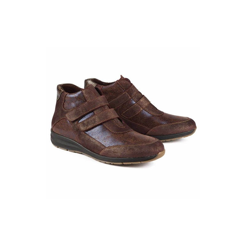 Bottines cuir double scratch