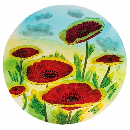 Guéridon en verre  « coquelicot »