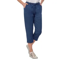 Pantacourt denim silky