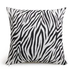 Housse d'oreiller Jacquard Zèbre noir BlanClarence®