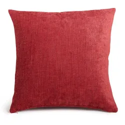 Housse d'oreiller velours effet natté rouge cardinal BlanClarence®