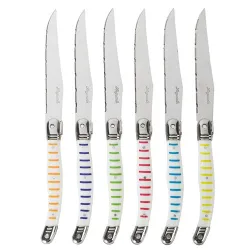 Couteaux laguiole multicolores - les 6