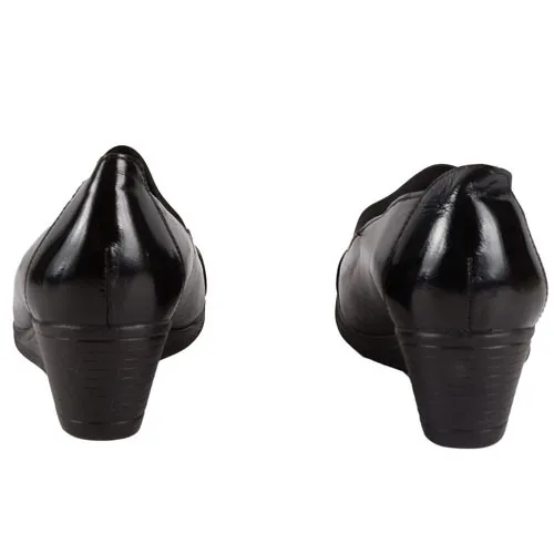Escarpins cuir compensés