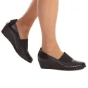 Escarpins cuir compensés