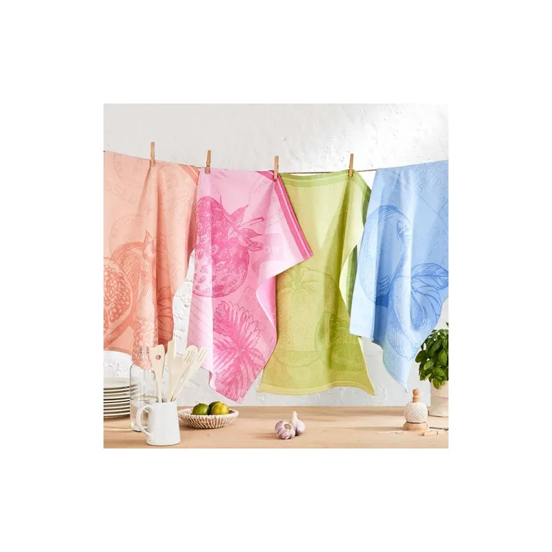 Les 4 torchons Jacquard "vitaminés" BlanClarence®