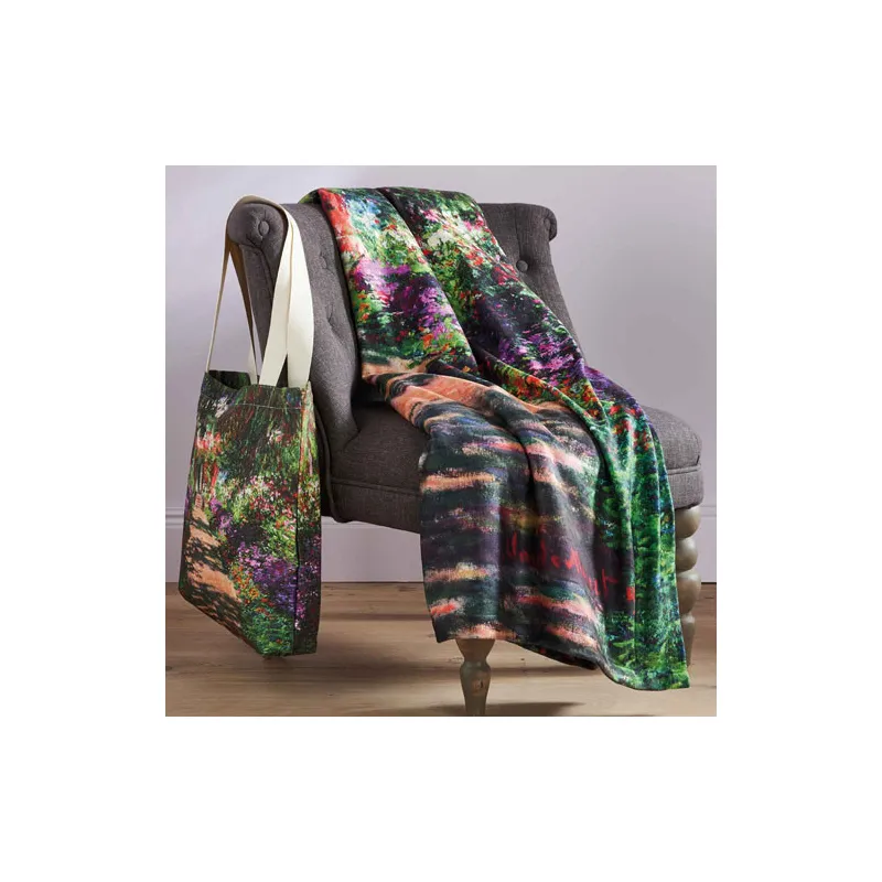 Plaid Monet : "L'allée dans le jardin" BlanClarence®