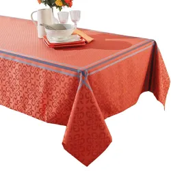 Nappe jacquard antitache «Tomette» Rectangulaire
