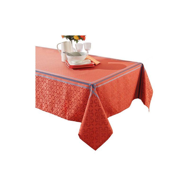 Nappe jacquard antitache «Tomette» Rectangulaire