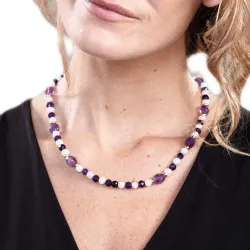 Collier perles & améthystes