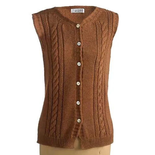 Gilet sans manches Torsades