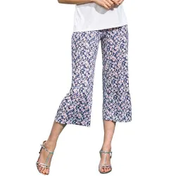 Pantacourt fluide fleurettes