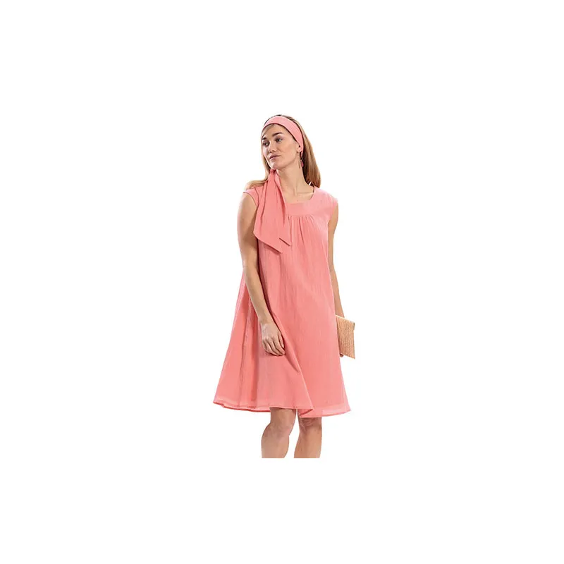 Robe crépon Corail