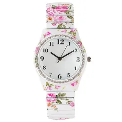 Montre élastiquée florale