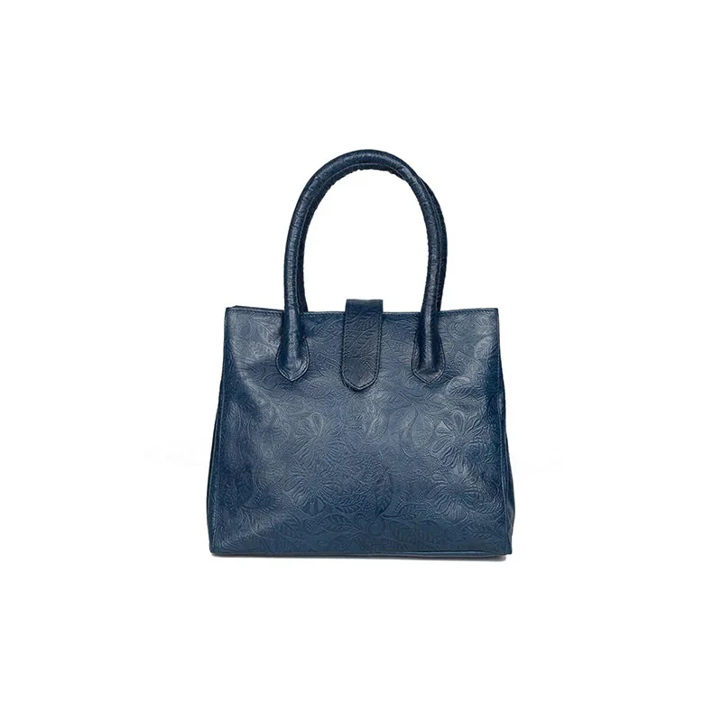 Sac cuir embossé saphir