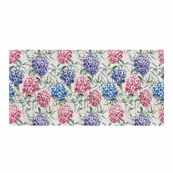 Grand tapis microfibre Hortensias