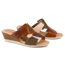 Mules cuir Patchwork