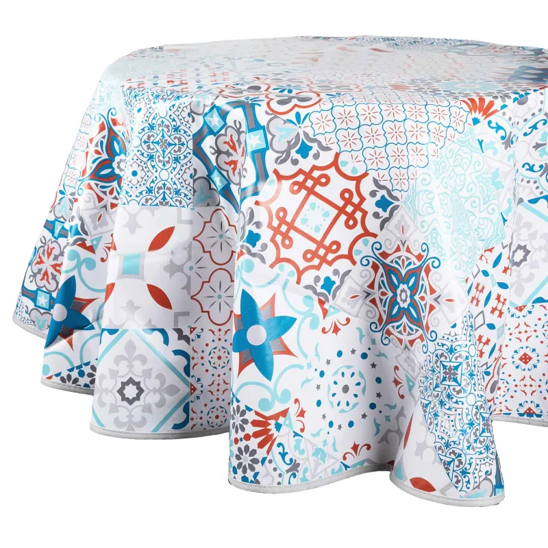 Toile cirée "Carreaux de ciment" ronde