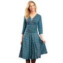 Robe drapée éclat de turquoise