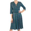 Robe drapée éclat de turquoise (2)