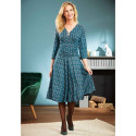 Robe drapée éclat de turquoise (6)