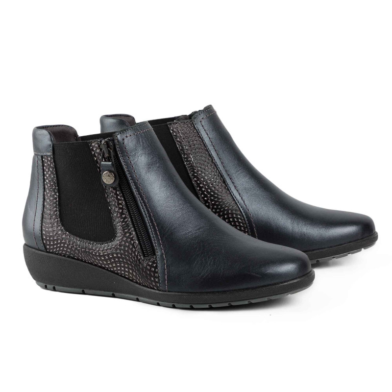 Bottines cuir élastiquées