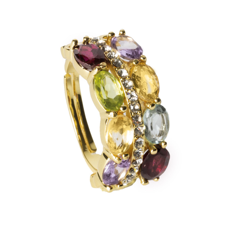 Bague "éclats de pierres fines "