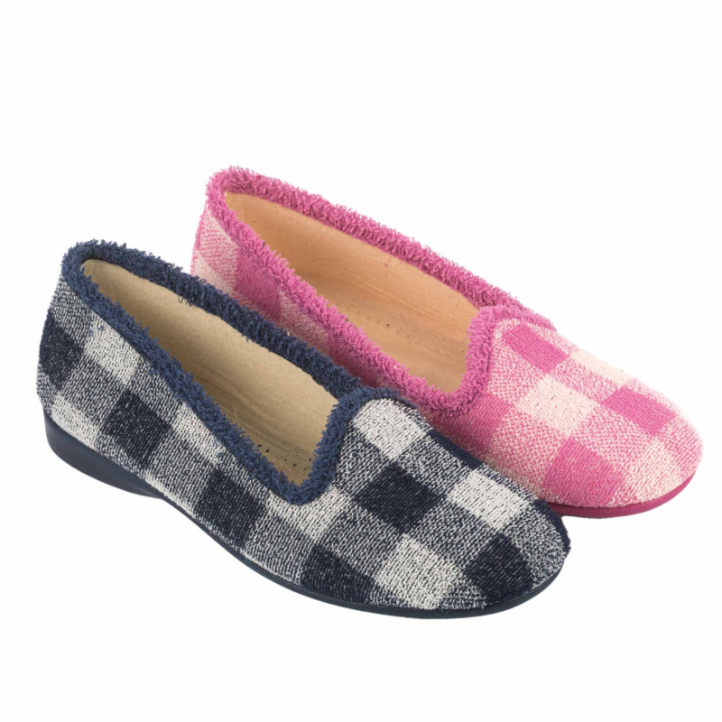 Chaussons éponge Vichy - les 2 paires