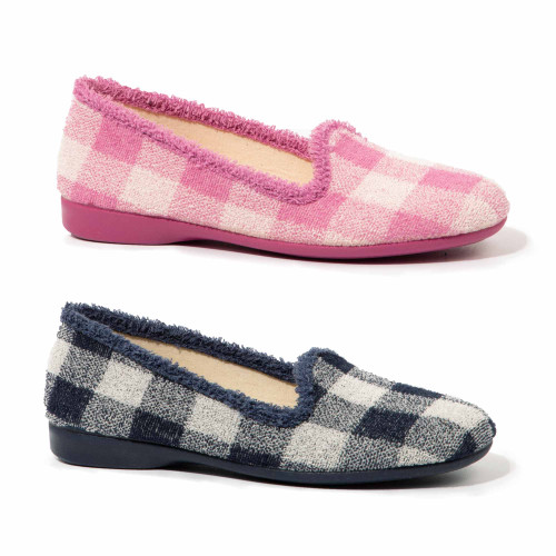 Chaussons éponge Vichy - les 2 paires