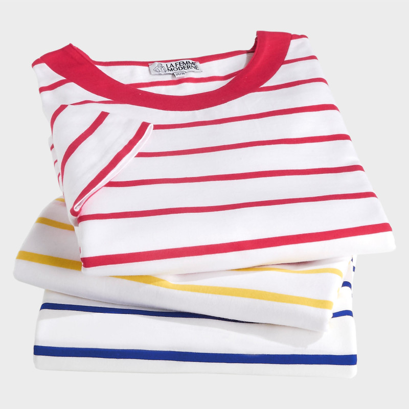 Marinières manches courtes coton - les 3